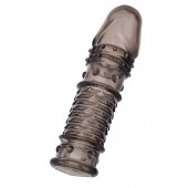 Дымчатая закрытая насадка ToyFa XLover с чешуйками и пупырышками - 13,5 см. - ToyFa - в Черкесске купить с доставкой