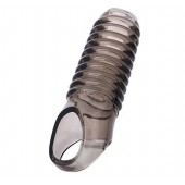 Дымчатая насадка с рёбрышками и подхватом мошонки ToyFa XLover - 12,5 см. - ToyFa - в Черкесске купить с доставкой