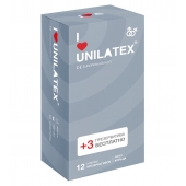 Презервативы с рёбрами Unilatex Ribbed - 12 шт. + 3 шт. в подарок - Unilatex - купить с доставкой в Черкесске