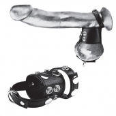Утяжка на пенис и мошонку Cock Ring With 1.5  Ball Stretcher And Optional Weight Ring - BlueLine - купить с доставкой в Черкесске