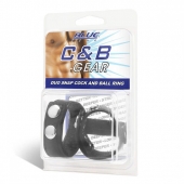 Утяжка на пенис с клёпками Duo Snap Cock And Ball Ring - BlueLine - купить с доставкой в Черкесске