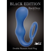 Синее эрекционное кольцо с анальной пробкой Double Pleasure Anal Plug - Lola Games - в Черкесске купить с доставкой