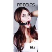 Чёрный кожаный чокер-кляп Tyra Black - Rebelts - купить с доставкой в Черкесске