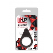 Чёрное эрекционное кольцо LIT-UP SILICONE STIMU RING 1 BLACK - Dream Toys - в Черкесске купить с доставкой