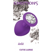 Большая фиолетовая анальная пробка Emotions Cutie Large с прозрачным кристаллом - 10 см. - Lola Games - купить с доставкой в Черкесске