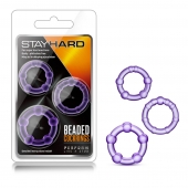 Набор из 3 фиолетовых эрекционных колец Stay Hard Beaded Cockrings - Blush Novelties - в Черкесске купить с доставкой