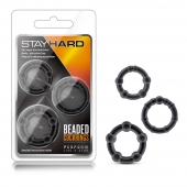 Набор из 3 чёрных эрекционных колец Stay Hard Beaded Cockrings - Blush Novelties - в Черкесске купить с доставкой