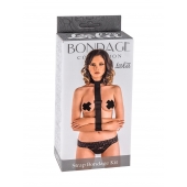 Ошейник с длинной лентой и наручниками Strap Bondage Kit Plus Size - Lola Games - купить с доставкой в Черкесске
