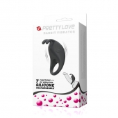 Чёрное эрекционное кольцо с вибрацией Rabbit Vibrator - Baile - в Черкесске купить с доставкой