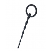 Чёрный уретральный плаг с кольцом - ToyFa - купить с доставкой в Черкесске