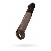 Чёрная насадка на пенис Tс подхватом - 19,5 см. - ToyFa - в Черкесске купить с доставкой