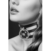 Чёрный тройной чокер с большим кольцом - Bijoux Pour Toi - купить с доставкой в Черкесске