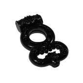 Чёрное эрекционное кольцо Rings Treadle с подхватом - Lola Games - в Черкесске купить с доставкой