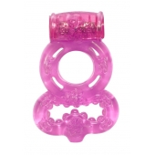 Розовое эрекционное кольцо Rings Treadle с подхватом - Lola Games - в Черкесске купить с доставкой