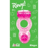 Розовое эрекционное кольцо с вибрацией Rings Ringer - Lola Games - в Черкесске купить с доставкой