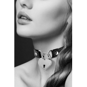 Черный чокер с замком в форме сердца - Bijoux Pour Toi - купить с доставкой в Черкесске