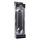 Чёрная увеличивающая насадка на член Mamba Cock Sheath Packaged - 16,5 см. - XR Brands - в Черкесске купить с доставкой
