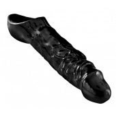 Чёрная увеличивающая насадка на член Mamba Cock Sheath Packaged - 16,5 см. - XR Brands - в Черкесске купить с доставкой
