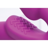 Ярко-розовый безремневой вибрострапон Evoke Vibrating Strapless Silicone Strap-on Dildo - XR Brands - купить с доставкой в Черкесске