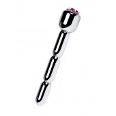 Серебристый уретральный плаг со стразом - 7 см. - ToyFa - купить с доставкой в Черкесске