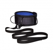 Чёрно-синий неопреновый ошейник с поводком - Sitabella - купить с доставкой в Черкесске