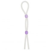 Прозрачное эрекционное кольцо-лассо SILICONE LASSO COCK RING DUAL BEADS - NMC - в Черкесске купить с доставкой