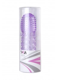 Насадка гелевая фиолетовая с точками, шипами и наплывами - 13,5 см. - Toyfa Basic - в Черкесске купить с доставкой