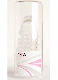 Гелевая прозрачная насадка с 2 отростками - 13 см. - Toyfa Basic - в Черкесске купить с доставкой