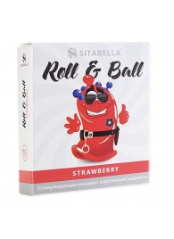 Стимулирующий презерватив-насадка Roll   Ball Strawberry - Sitabella - купить с доставкой в Черкесске