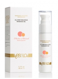 Универсальный массажный гель-смазка Allover Delicious Massage Gel с ароматом персика и аброкоса - 50 мл. - YESforLOV - купить с доставкой в Черкесске
