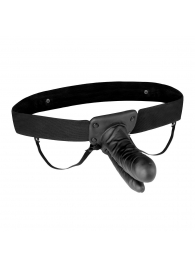 Полый страпон с двумя отростками и вибрацией Unisex Vibrating Hollow Strap-On Double Penetrating Dildo - 17,8 см. - Lux Fetish - купить с доставкой в Черкесске
