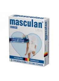 Ультратонкие презервативы Masculan Ultra Fine с обильной смазкой - 3 шт. - Masculan - купить с доставкой в Черкесске