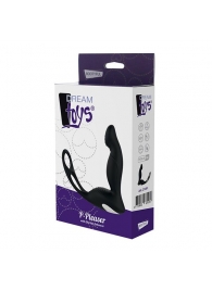 Черный вибромассажер простаты P-PLEASER W ERECTION ENHANCE - Dream Toys - в Черкесске купить с доставкой