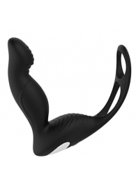 Черный вибромассажер простаты P-PLEASER W ERECTION ENHANCE - Dream Toys - в Черкесске купить с доставкой