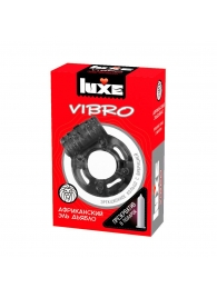Чёрное эрекционное виброкольцо Luxe VIBRO  Африканский Эль Дьябло  + презерватив - Luxe - в Черкесске купить с доставкой