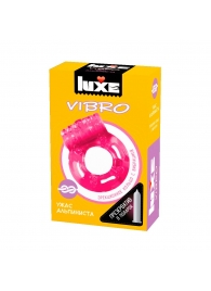 Розовое эрекционное виброкольцо Luxe VIBRO  Ужас Альпиниста  + презерватив - Luxe - в Черкесске купить с доставкой