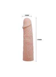 Закрытая телесная насадка-фаллос - 17 см. - Sex Expert - в Черкесске купить с доставкой