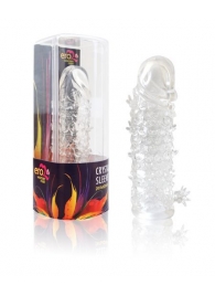 Закрытая прозрачная рельефная насадка Crystal sleeve - 13 см. - Erowoman-Eroman - в Черкесске купить с доставкой