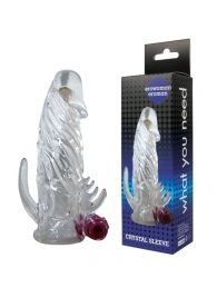 Закрытая прозрачная вибронасадка на пенис Crystal Sleeve Vibe - Erowoman-Eroman - в Черкесске купить с доставкой