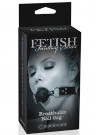 Черный кляп с дырочками Breathable Ball Gag - Pipedream - купить с доставкой в Черкесске