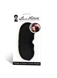Черная маска на глаза Peek-a-Boo - Lux Fetish - купить с доставкой в Черкесске