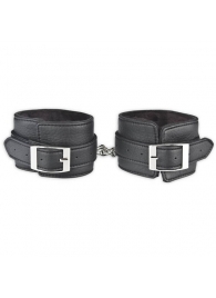 Черные фиксаторы для ног на цепи с мехом внутри - Lux Fetish - купить с доставкой в Черкесске