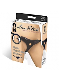 Черные плюшевые трусики для страпона - Lux Fetish - купить с доставкой в Черкесске