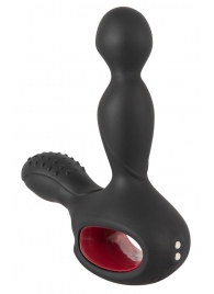 Черный вибромассажер простаты с нагревом и ротацией Prostate Plug - 14,5 см. - Orion - в Черкесске купить с доставкой