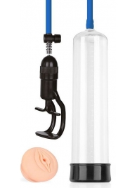 Прозрачная вакуумная помпа Sex Expert с насадкой-вагиной - Sex Expert - в Черкесске купить с доставкой