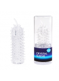 Закрытая рельефная насадка Crystal sleeve с усиками - 12 см. - Erowoman-Eroman - в Черкесске купить с доставкой