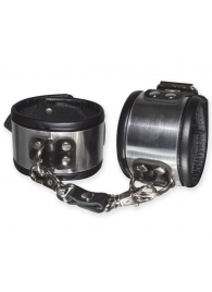 Эффектные серебристо-черные наручники с металлическим блеском - Sitabella - купить с доставкой в Черкесске