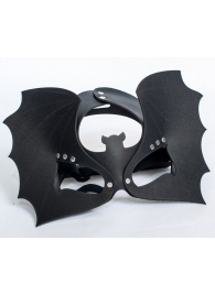 Черная кожаная маска на глаза  Летучая мышь - Sitabella - купить с доставкой в Черкесске