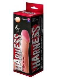 Телесная реалистичная насадка на Harness с коннектором BLACK LINE - 17 см. - LOVETOY (А-Полимер) - купить с доставкой в Черкесске