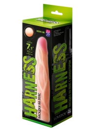 Телесная насадка с венками на Harness с коннектором GREEN LINE - 18 см. - LOVETOY (А-Полимер) - купить с доставкой в Черкесске